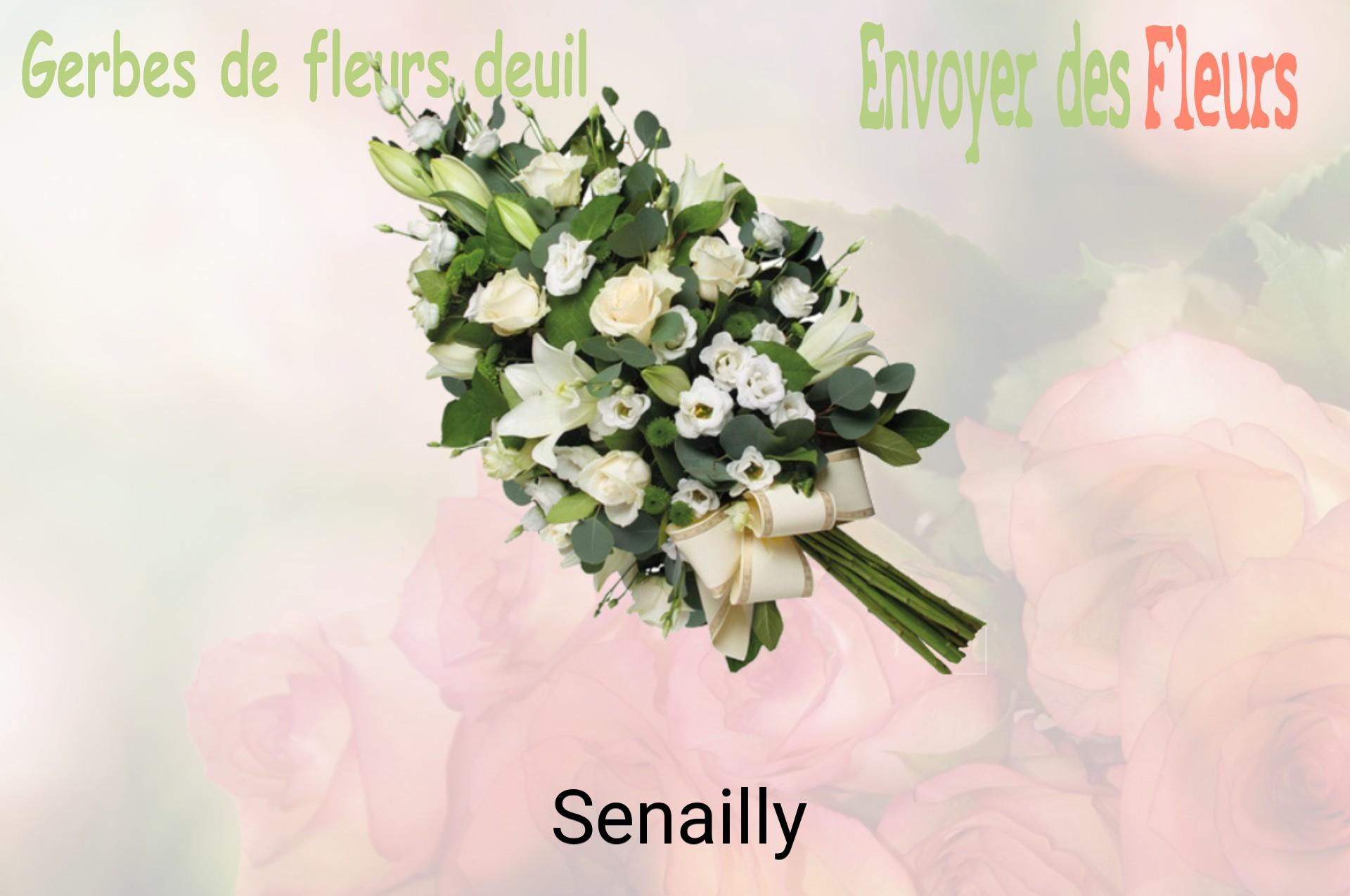 Gerbe de fleurs de deuil livrée à Senailly